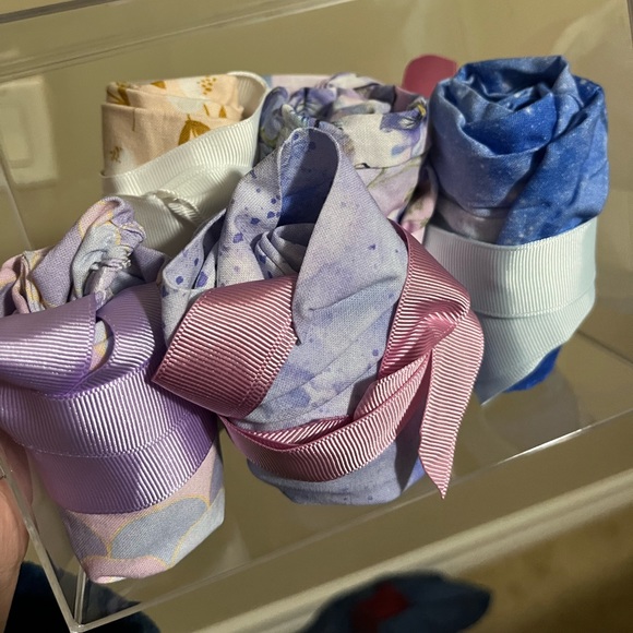 Nursing Scrub Cap with Ribbon Ponytail - Soft Butterflies - Picture 4 of 4